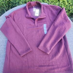 all in motion Men's Quilted Pullover Sweater - Plum